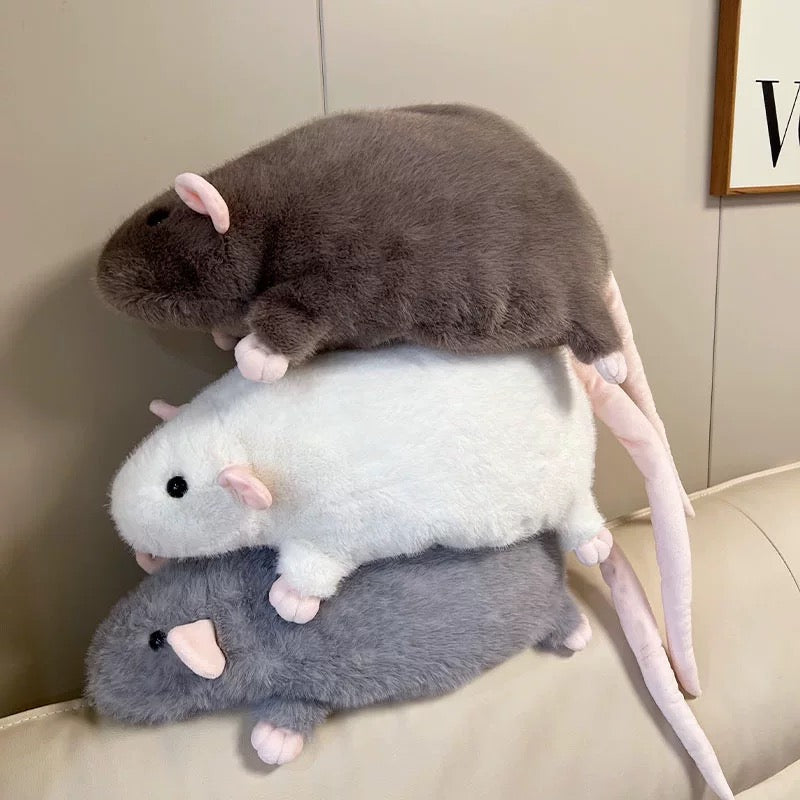 Fluffy Chonky Rat Plushie | Cute Stuffed Rat Toy