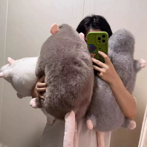 Fluffy Chonky Rat Plushie | Cute Stuffed Rat Toy