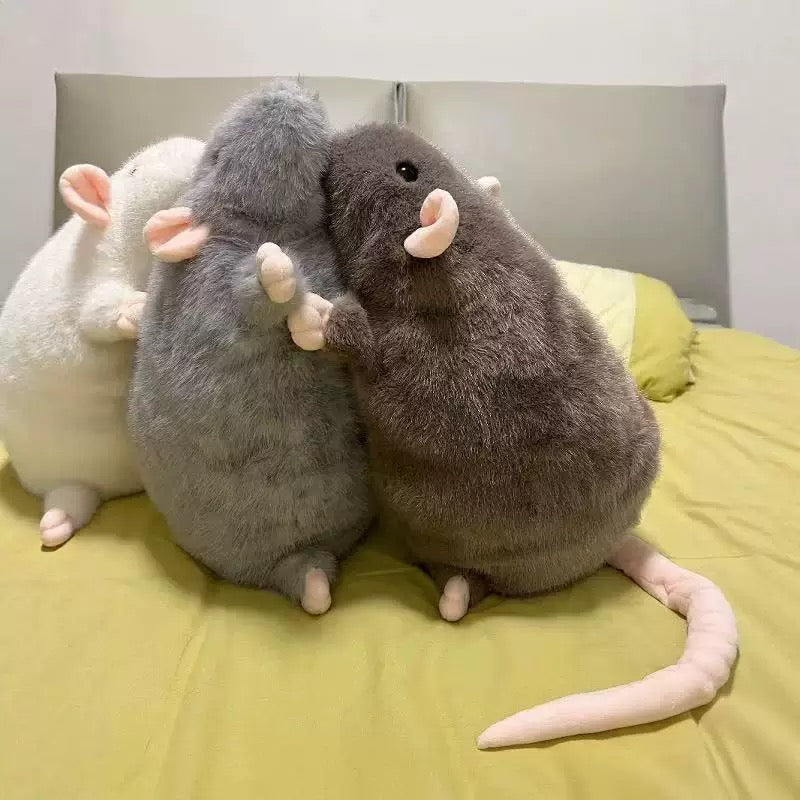 Fluffy Chonky Rat Plushie | Cute Stuffed Rat Toy