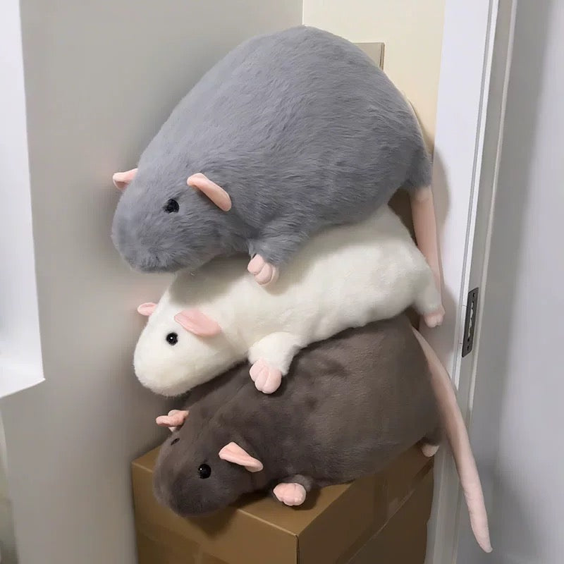 Fluffy Chonky Rat Plushie | Cute Stuffed Rat Toy